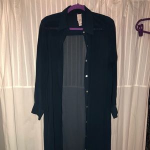 navy duster, size medium